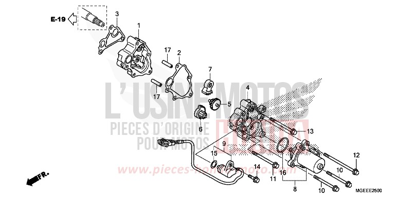 DEMULTIPLICATEUR de VFR1200F DCT CANDY PROMINENCE RED (R342) 2015